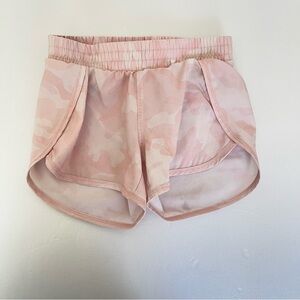 All in Motion Pink Camo Kids Athletic Soccer/Running Shorts with lining -XS(4/5)